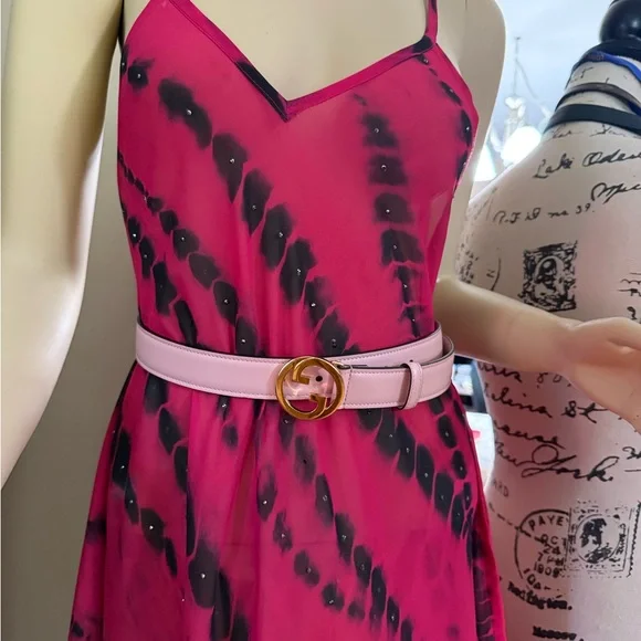 Gucci Belt Light Pink Rose ballerine with duster Size : 27-31\